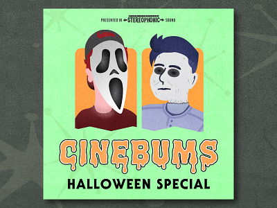 Cinebums Podcast - Halloween Special Cover Art cinebums cover art ghostface halloween halloween special horror horror movie jamie lee curtis john carpenter michael myers movie art podcast scream slasher wes craven