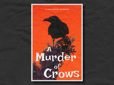 A Murder of Crows bird watching birding crow crows graphic design hitchcock horror horror movie movie poster murder mystery murder of crows retro the birds the raven vintage