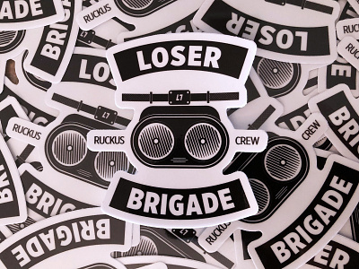 Loser Brigade Sticker black design identity illustration minimal vector