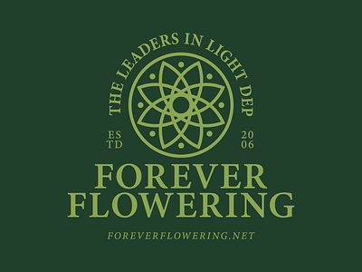 Forever Flowering Greenhouses branding cannabis design gardening green identity lawncare logo minimal sacred geometry typography vector