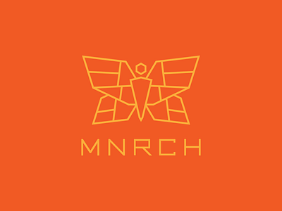 MNRCH branding design geometric identity logo minimal orange vector