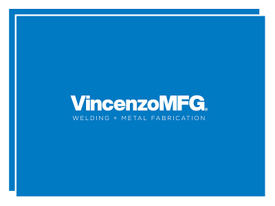 VincenzoMFG blue branding design fabrication helvetica identity industrial logo miller minimal trade vector welding