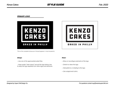 Kenzo Cakes Guidelines black branding design identity logo minimal typography vector