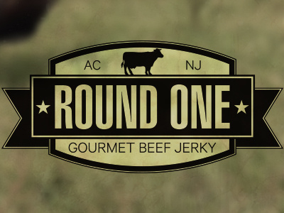 Round One Beef Jerky black branding logo round one jerky single color