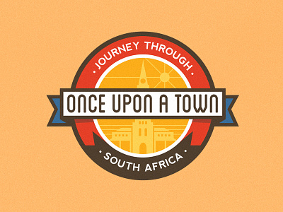 Once Upon A Town badge falko illustration lockup red bull