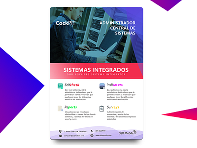 flyer made for the application cockpit in the dsb mobile agency branding flatdesign flyer materialdesign perudesign webflyer