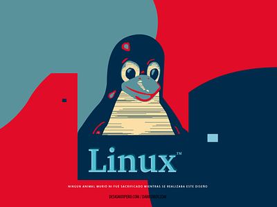 Dear Linux brand branding designux flat icon illustration inspired logo texture tshirt typography vector