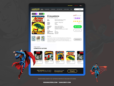 ComicFlex Website for the sale of comics brand comic comics design designux illustration material design ui uidesign user interface ux uxdesign web website