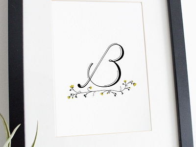 Day 2 - a botanical B botanical floral hand lettering illustration lettering typography