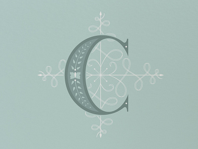 Day 3 - a calm C hand lettering illustration lettering mint monogram typography