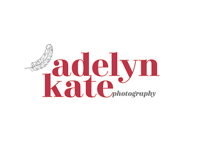 Adelyn Kate Photography Logo brand design branding feather logo logo design logo type photo photography serif typography