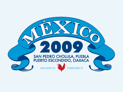 Mexico Crest blue crest hand drawn typography