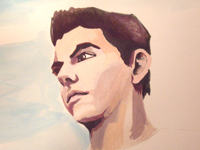 Secret Project guache illustration painting portrait strathmore watercolor