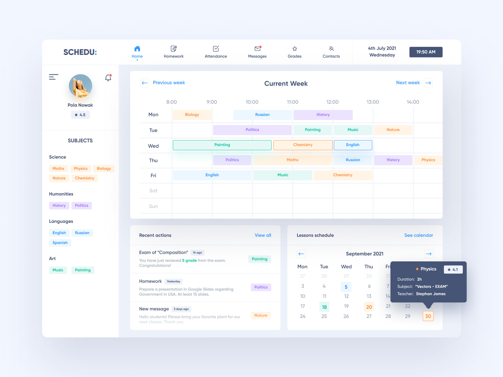 Student dashboard