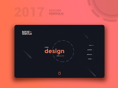 Designer portfolio website concept asteroids design designer gradients interface portfolio space ux