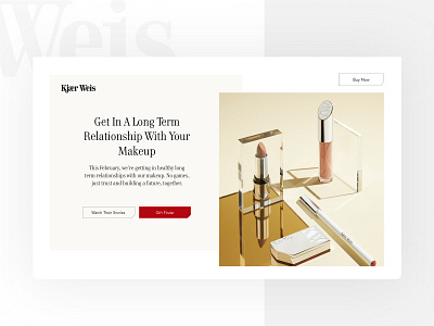 Kjaer Weis Relationships Microsite beauty cosmetics illustration makeup minimal natural ui deisgn ux design web design