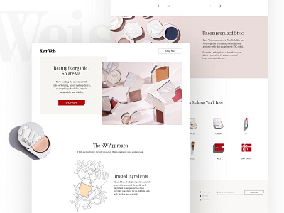 Kjaer Weis Microsite beauty cosmetics illustration landing page luxery makeup microsite minimal ui ux