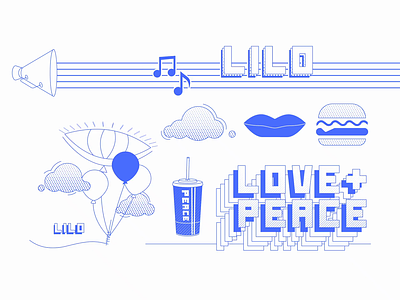 Love + Peace + Lilo Social abstract animation blue illustration line art minimal motion texture