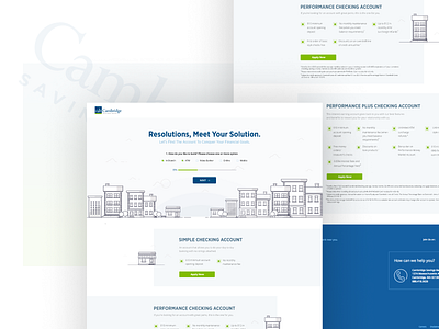 Cambridge Savings - Checking Account Quiz UI banking checking illistration ui ux