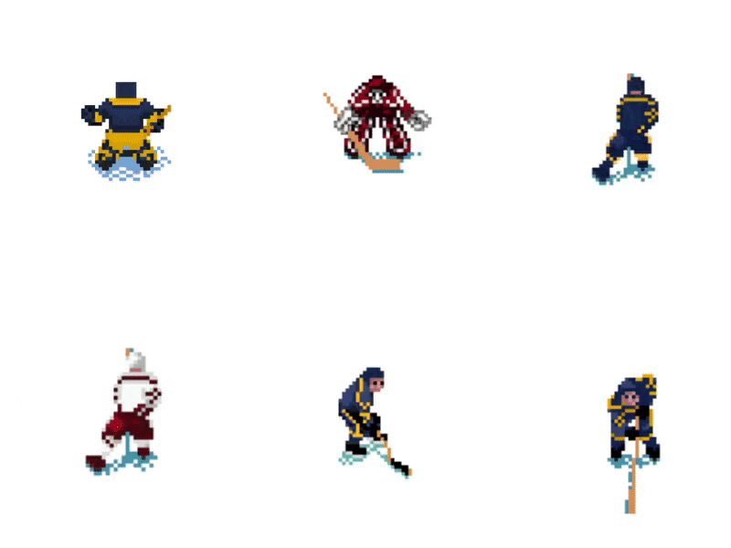 Buffalo Sabres - Retro NHL Sprites videogame vector nhl sprite hockey cycle retro pixelart pixel gameart illustration classic