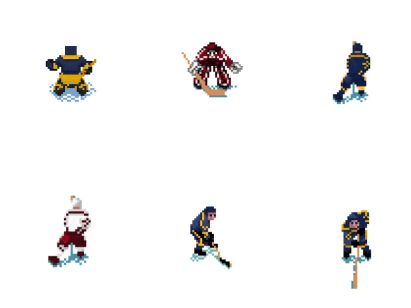 Buffalo Sabres - Retro NHL Sprites classic cycle gameart hockey illustration nhl pixel pixelart retro sprite vector videogame