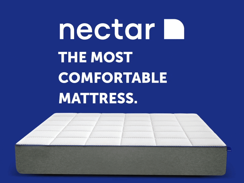 Nectar Ad blue branding sleep mattress gif night bed ad bedroom furniture room pillow