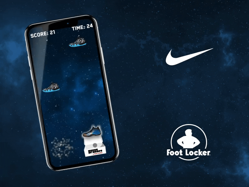 Galaxy Foamposite Game advertisement animation app blue brand galaxy game marketing motion shoes space