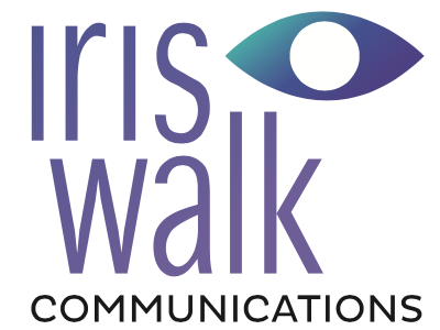 Logo Concept for Iris Walk Communications v 2 blue communications eye indigo logo logos purple teal