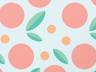 Geometric Peach Bouquet With Leaves blue cute green illustration modern pattern peach pink pretty simple