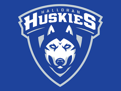 Halloran Huskies Youth Hockey Logo brand branding design identity illustration illustrator logo sports vector
