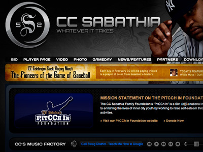 CC Sabathia's Black History Month Banner banner black history month cc photoshop sabathia sports website