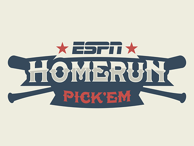 ESPN Homerun Pick Em Logo baseball blue espn logo red sports vector