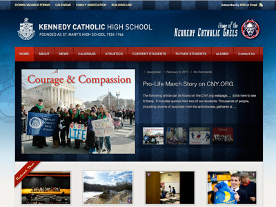 Kennedy Catholic HS Website education high school photoshop texture website wordpress