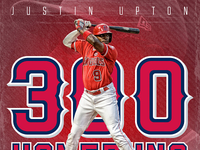 Justin Upton 300 Homeruns Graphic for Reynolds Sports Management brand branding design mlb social sports