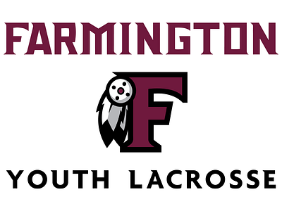 Farmington Youth Lacrosse Final Logo black feather lacrosse logo maroon sports youth