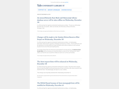 Yale Library IT Email Design education email design higher education yale