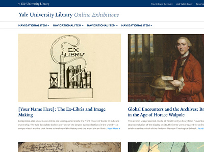 Yale Library Online Exhibitions higher education webdesign yale