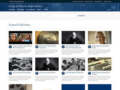 Yale Library - Gilmore Library Redesign Concept higher education website design