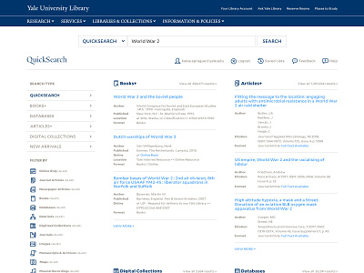 Yale Library Quick Search