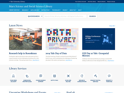 Yale Library - Marx Library Concept higher education website concept yale