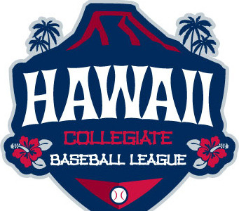 Hawaii Collegiate Baseball League Logo baseball blue brand clean concept design hawaii identity illustrator logo red sports vector