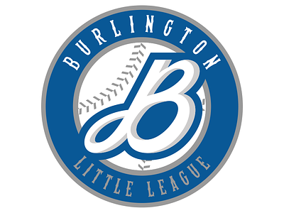 Burlington Little League Logo baseball blue grey illustrator little league logo sports vector