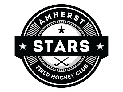 Amherst Stars logo v1 black field hockey logo sports vector white