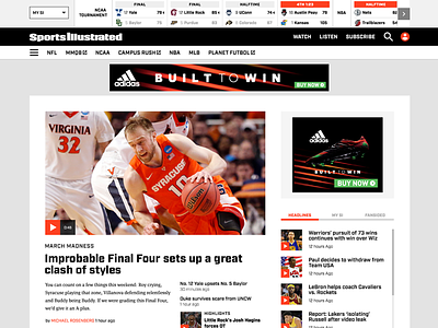 Sports Illustrated 2016 Redesign – Desktop design mobile responsive sports sports illustrated web