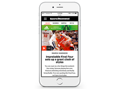 Sports Illustrated 2016 Redesign – Mobile design mobile responsive sports sports illustrated web