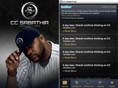 CC Sabathia iPhone App