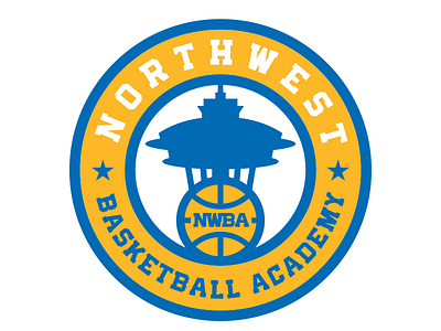 Northwest Basketball Academy blue brand design gold identity illustrator logo orange sports vector