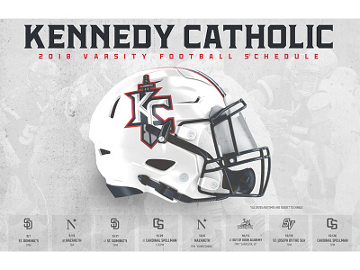 Kennedy Catholic Football 2018 Schedule Poster football mockup schedule sports