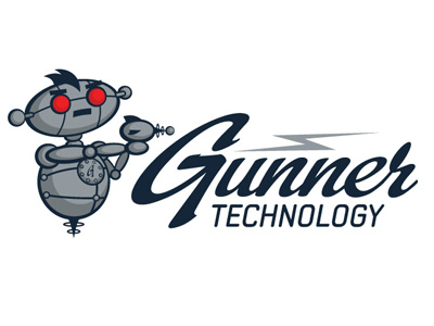 Gunner Technology Logo logo design vector retro robot illustrator