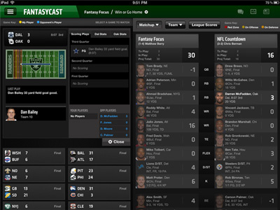 ESPN Fantasy Football iPad App app design espn fantasy football interface ipad retina sports ui ux